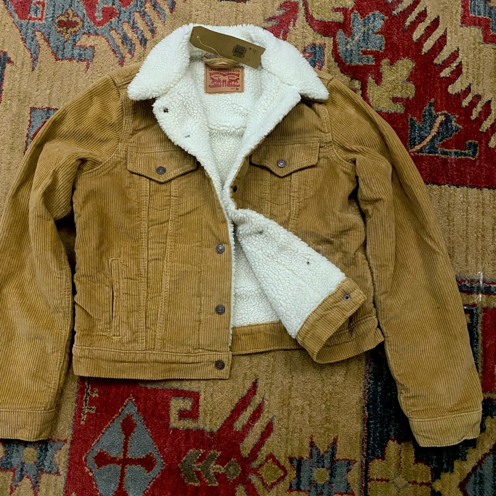 NWT Levi’s Original Trucker Jacket Corduroy Sherpa